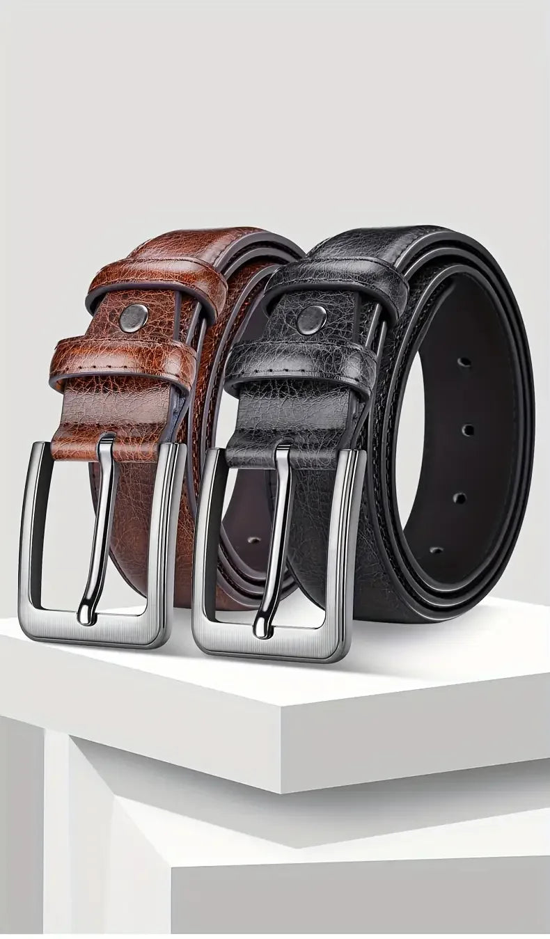 Genuine Leather For Men's High Quality Buckle Jeans Cowskin Casual Belts Business Cowboy Waistband Male Fashion Designer