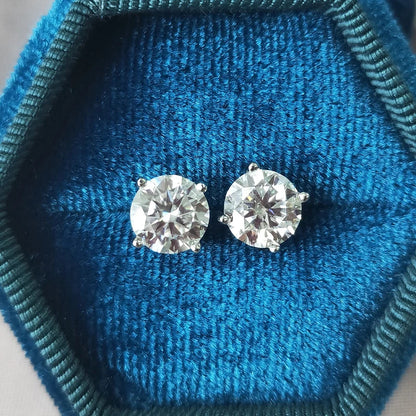 Single 1.0ct Moissanite Screw Thread Earrings for Women Lab Grown Diamond Ear Studs 925 Sterling Silver Fine Jewelry Gift