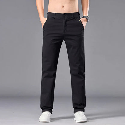 Brand Autumn New Stretch Men Casual Pants Straight Business Dress Formal Trousers Work Fashion Male Comfort Pants