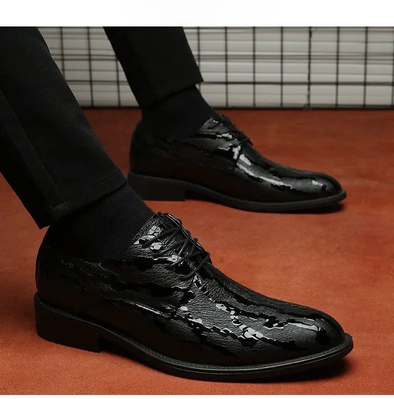 Social Shoe Male Leather Casual Spring Autumn Business Men's Formal Shoes Black Legitimate Clothing 2025 Trend Cheap Liquidation