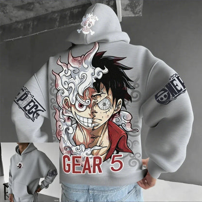 ONE PIECE Anime Luffy Joint Men's Hoodie Spring and Autumn New Large Daily Loose Japan Harajuku Parent-Child Pullover Top