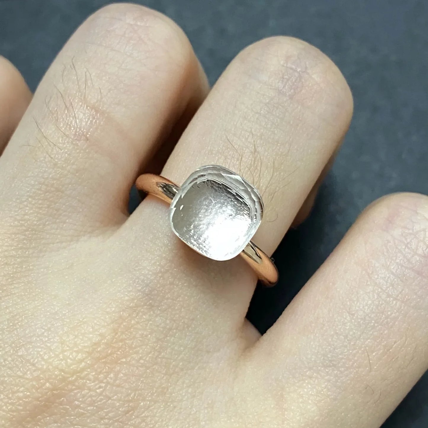 Stylish Purple Crystal Rose Gold Plated Candy Ring 30 Colors Simple Candy Color Jewelry Gift for Women Valentine's Day