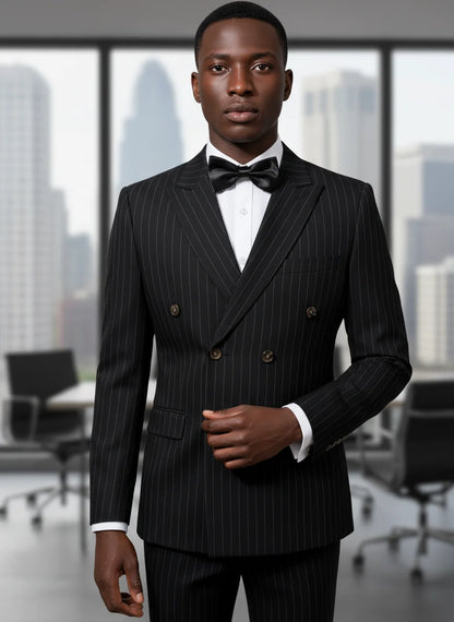 High quality striped suits for men slim fitting luxury man clothing elegant mens suit Wedding trends costumes