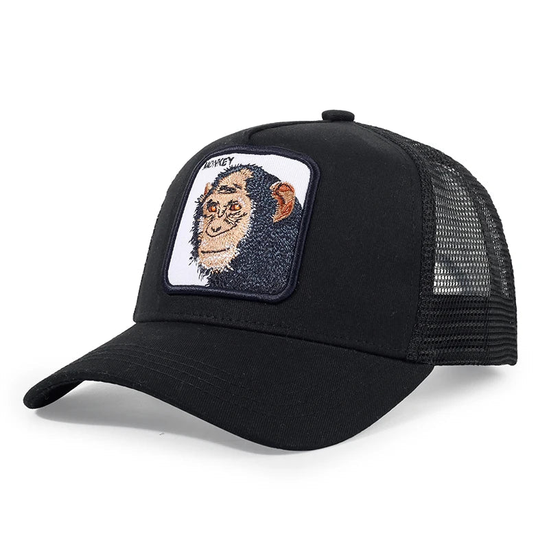 Animal Embroidery Color Block Cartoon Baseball Hats New Men Women Mesh Sunshade Casual Breathable Fashion Versatile Trucker Caps