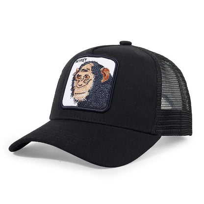 Animal Embroidery Color Block Cartoon Baseball Hats New Men Women Mesh Sunshade Casual Breathable Fashion Versatile Trucker Caps