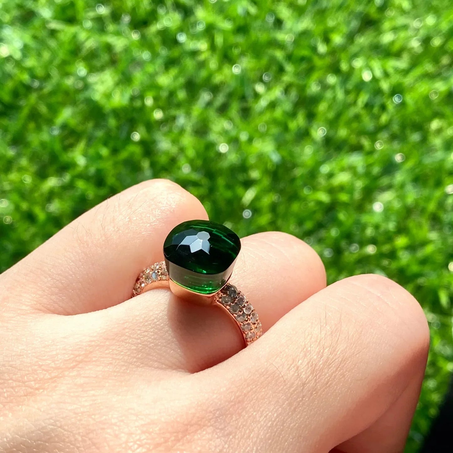 Hot Sale Elegant Candy Color Rose Gold Plated Ring Women Sparkling Zircon Crystal Fashion Jewelry Gift 28 Shades Birthday Gift