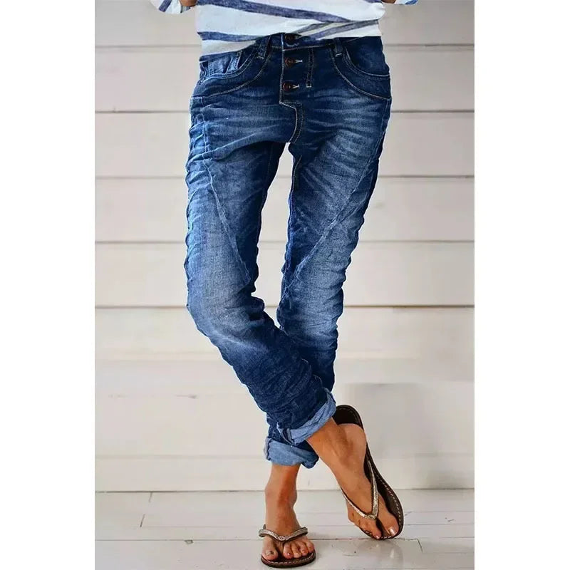 Vintage Elastic Waist Long Flare Pants