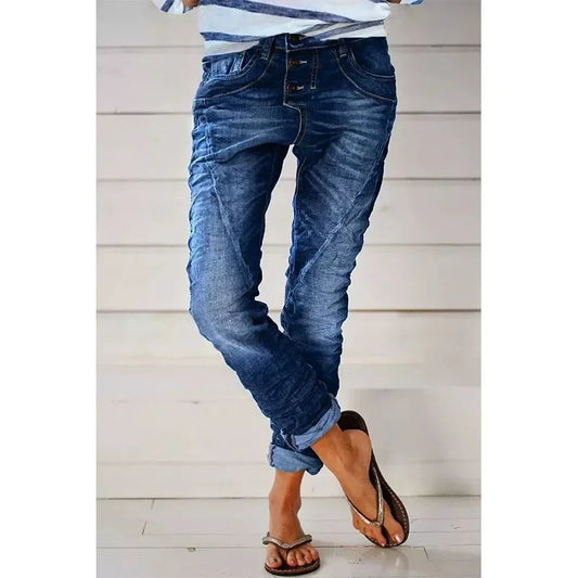 Vintage Elastic Waist Long Flare Pants