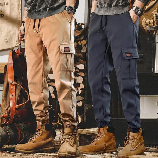2026 New Trendy Solid Color Pants, Multi Flap Pocket Men's Cargo Pants, Loose Casual Outdoor Pants, Men's Work Pants oversized