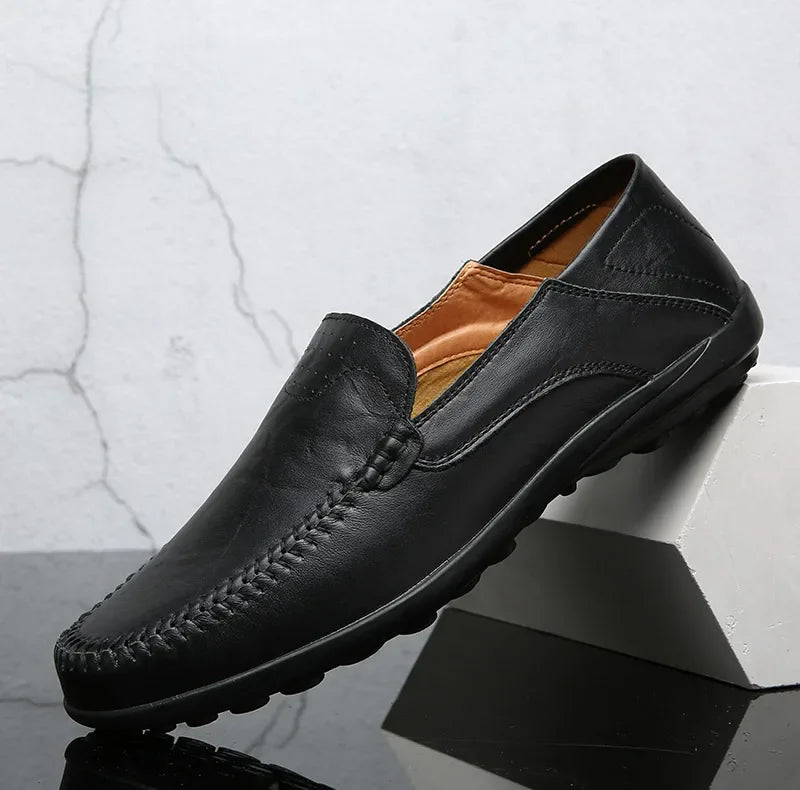 Genuine Leather Men Casual Shoes Luxury Brand Formal Men Loafers Moccasins Italian Breathable Slip on Male Boat Shoes Size 37-47