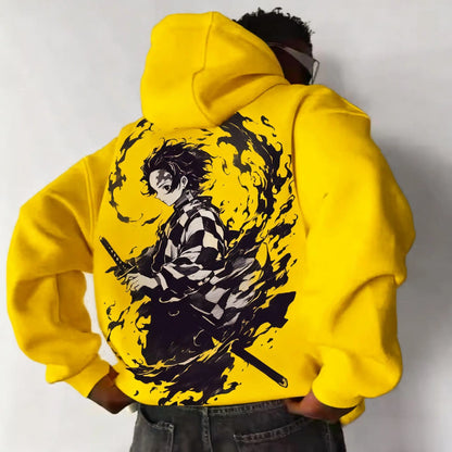Demon Slayer Collaboration Pure Cotton Men's and Women's Hoodie for Spring and Summer  New Item Street Casual Loose Top