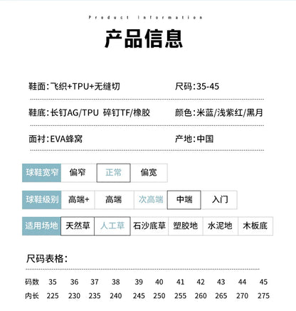 Men Football Boots New Adult Adult Professional Breathable Sports FG Fast Futsal Male Football Shoes Sneakers Turf Cleats Match