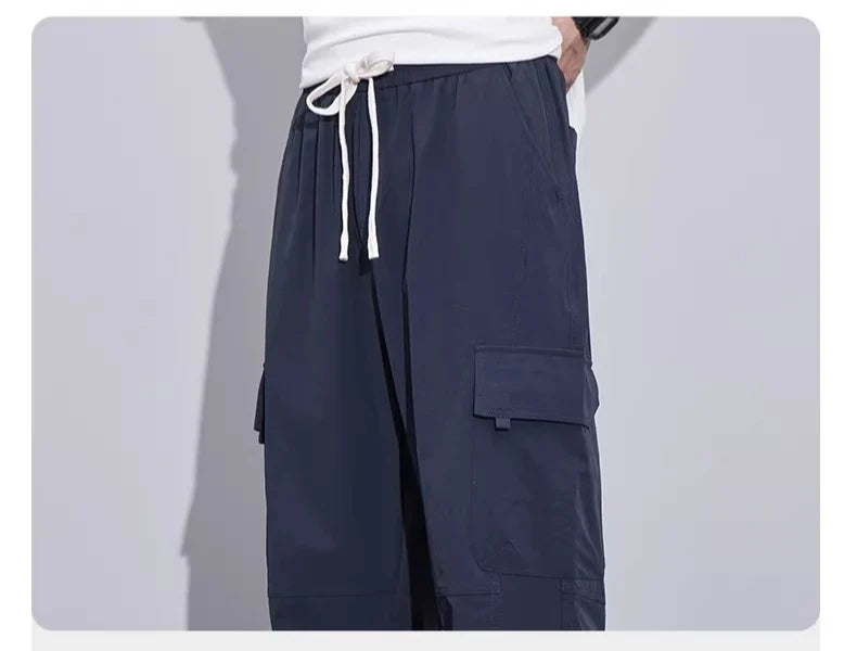 Brand Clothing Spring Summer Men's Cargo Pants Loose Straight Parachute Pants Sport Casual Long Trousers Male