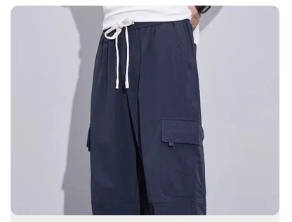 Brand Clothing Spring Summer Men's Cargo Pants Loose Straight Parachute Pants Sport Casual Long Trousers Male