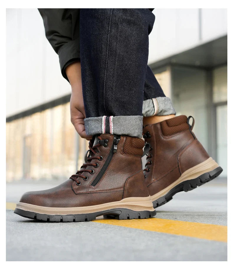 Protection Safety Shoes Men's Anti-smash Anti-puncture Wear Resistance Work Boots Anti-slip Sole Indestructible Safety Shoes