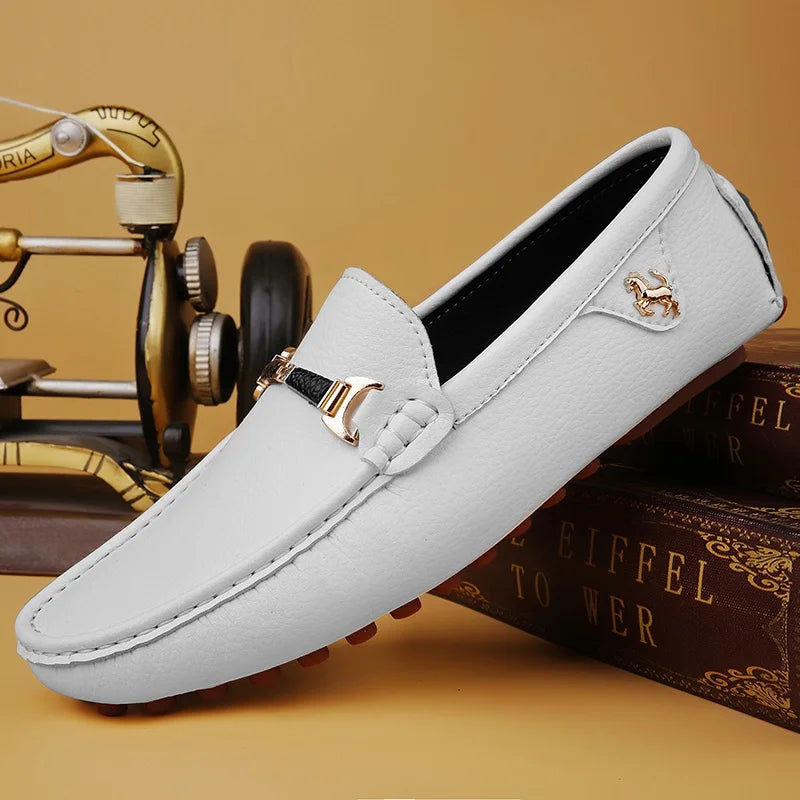 Men's Leather Shoes Drving Shoes Soft Comfortable Slip on Office Man Formal Shoes Wedding Party Casual Shoe Breath Lazy Loafers