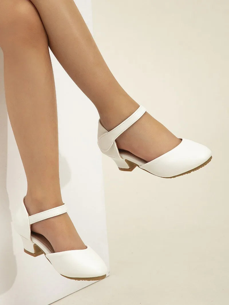 New Elegant Kids High Heels Fashion Stage Performance Princess Shoes for Girls Sweet Versatile Children Fashion Causal Sandals