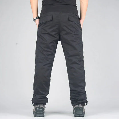 Men's Fleece Cargo Pants Winter Plush Tactical Pants Casual Joggers 3XL Korean Loose Hiking Running Warm Thermal Trousers