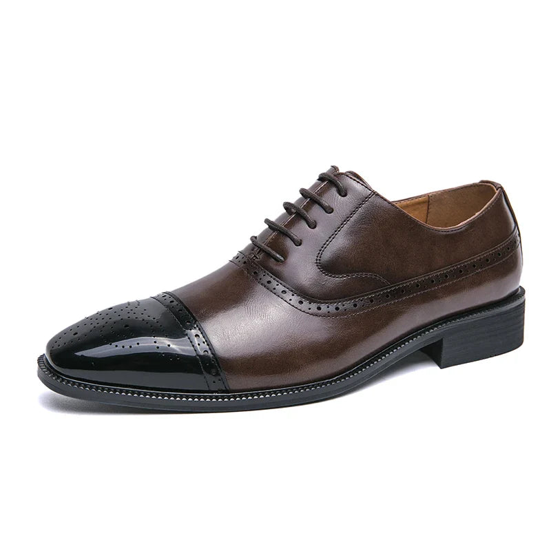 Men Lace Up Square Toe Dress Shoes, Business Black Oxfords Shoes