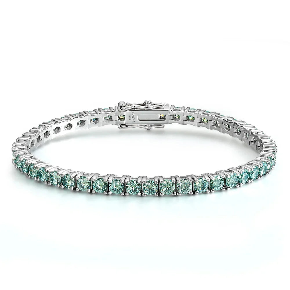 3/4/5mm Pass Diamond Test Moissanite Tennis Bracelets for Women Men Original 925 Sterling Silver Bangles with Certificate