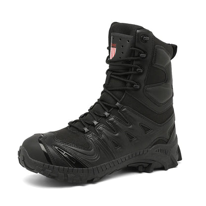 Men's trend high-top outdoor boots four seasons non-slip comfortable hiking boots professional protective tactics training boots