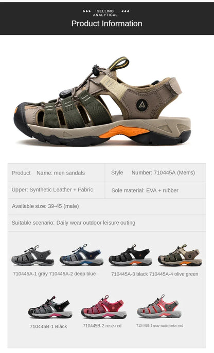 Summer Outdoor Sandals for Men Breathable Hiking Shoes Water Beach Mens Sandals Camping Climbing Aqua Sneaker HT-710445A