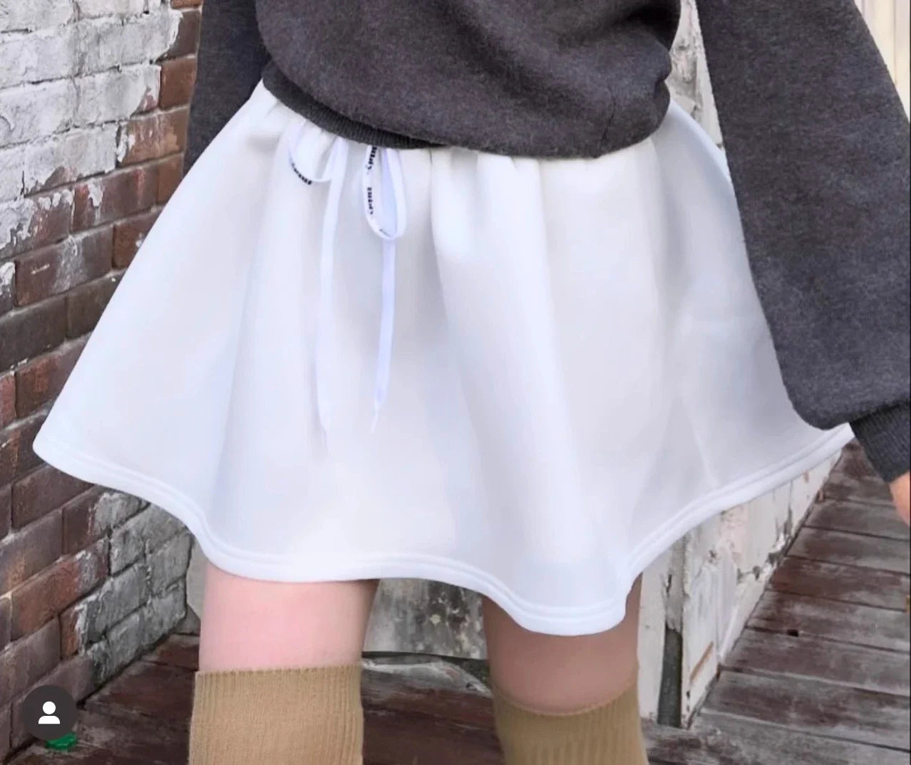 New Japanese Style Drawstring Casual Cute Girl Skirt 2025 Spring and Summer Sweet Ladies Elastic Waist Kawaii Short Skirt Women