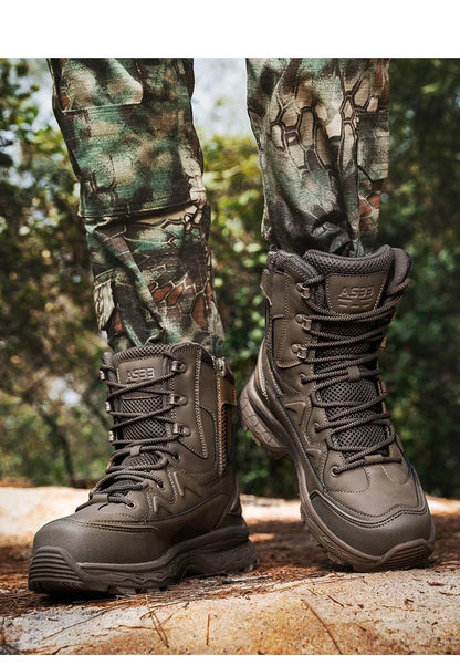 Fashion Men Boots Desert Tactical Boots Mens High Top Outdoor Hiking Shoes Waterproof Ankle Work Safty Sneakers