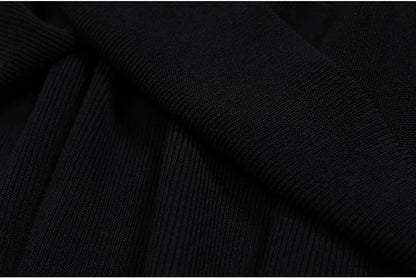 High Quality Elastic Knitted New Fashionable Round Neck Luxurious Hot Plate Sleeveless Slim Fit Women's Dress