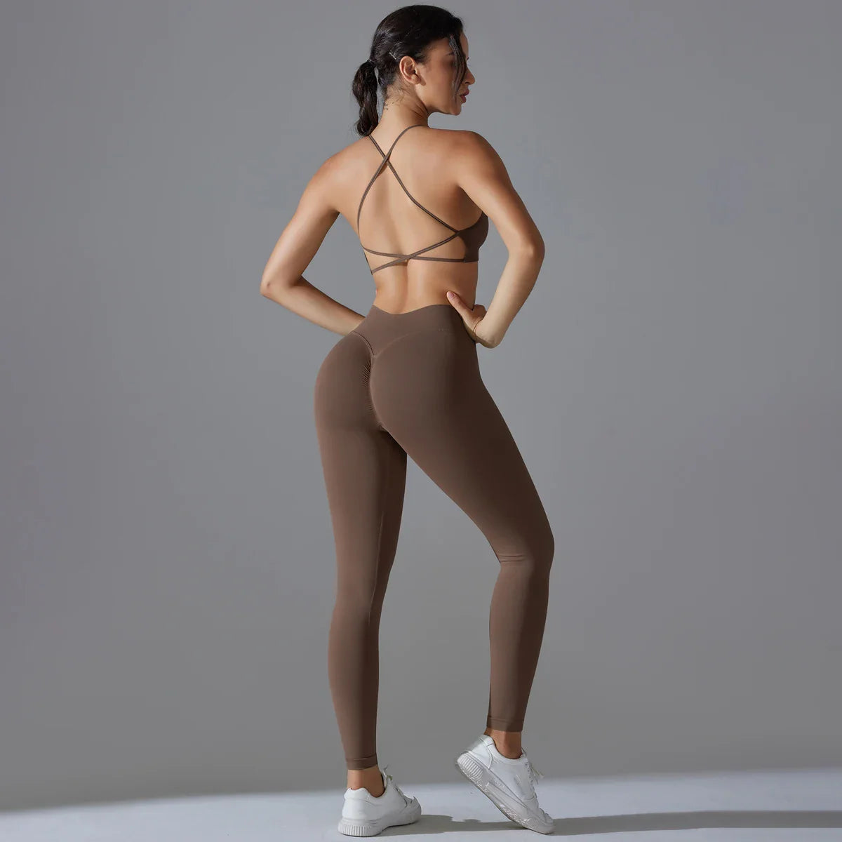 Ribbed Set Woman 2 Piece Seamless Yoga Set Gym Wear Push Up Sports Bra Leggings For Women Workout Outfit Sportswear Tracksuit