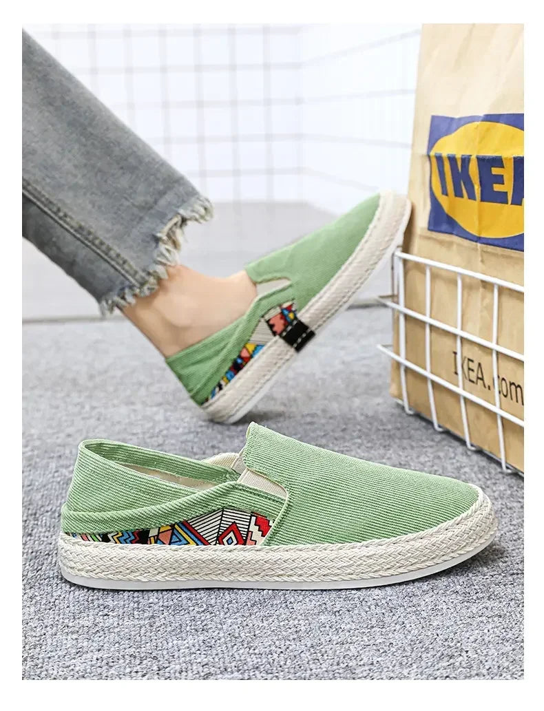 Sapatilhas Casuais Masculinas de Lona Tênis Masculino Slip-on Vulcanizado Confortáveis Sapatilhas Masculinas Mocassins Sapatos de Condução Zapatos Hombre
