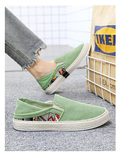 Sapatilhas Casuais Masculinas de Lona Tênis Masculino Slip-on Vulcanizado Confortáveis Sapatilhas Masculinas Mocassins Sapatos de Condução Zapatos Hombre