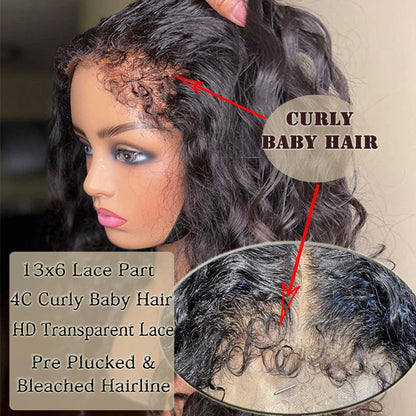 13x6 Hd 250 Density Afro Kinky Curly Wig 100% Human Hair 13x4 4c Edges Frontal Deep Wave Curly Lace Front Wigs For Women on sale