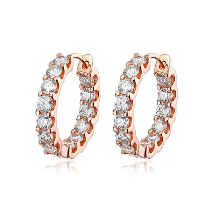 2.6ct D Color Moissanite Earring 925 Sterling Sliver Plated White Gold Hoop Earring for Women Wedding Party Jewelry