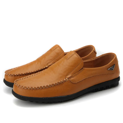 Leather Men Casual Shoes Luxury Brand 2024 Mens Loafers Moccasins Breathable Slip on Black Driving Shoes Plus Size 37-47