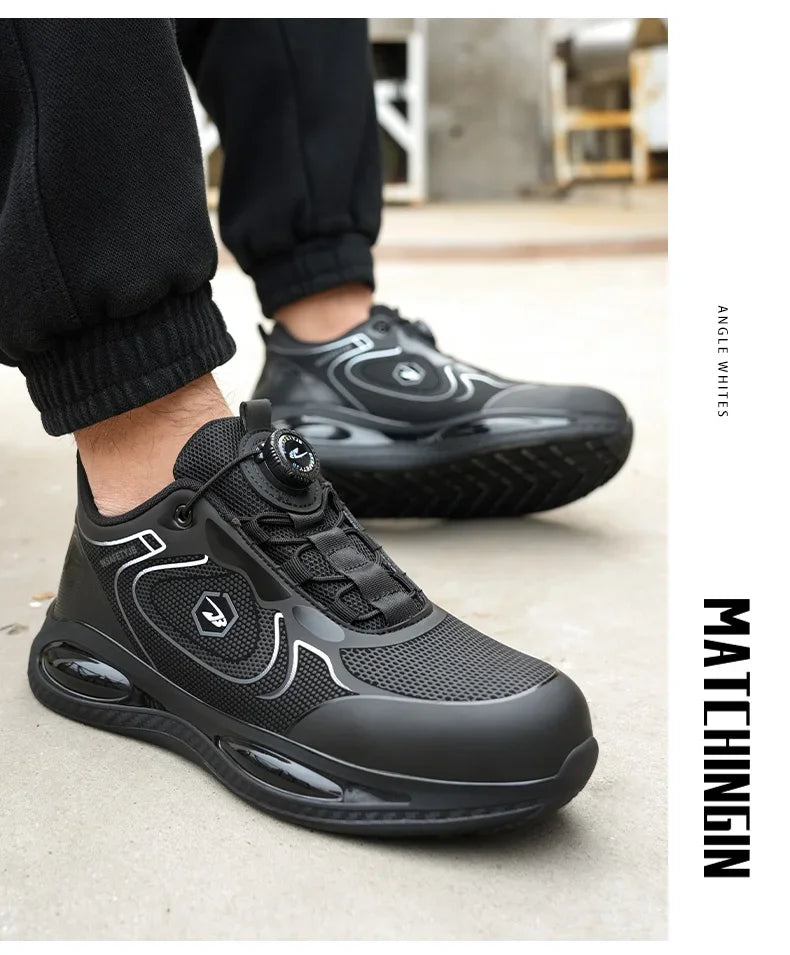 Safety Boots Men's Work Sneakers Battlefield Boots Breathable Steel Toe Shoes Safety stab-proof men's boots