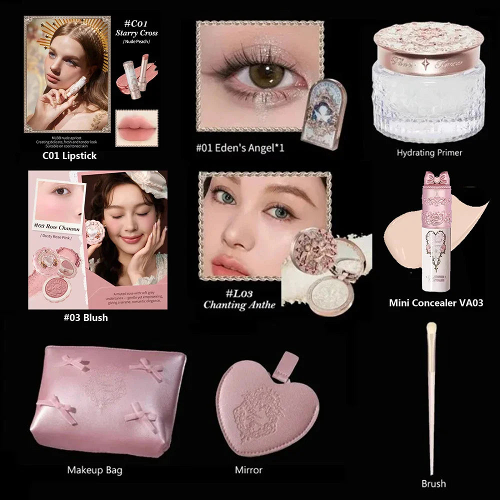 Makeup Set Little Angel Collection Make Up Gift Box Eye Shadow Blush Matte Lipstick Highlighter Full Kit All In One