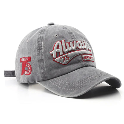 Women Men Baseball Cap Fashion Letter Embroidery Snapback Hat Vintage Washed