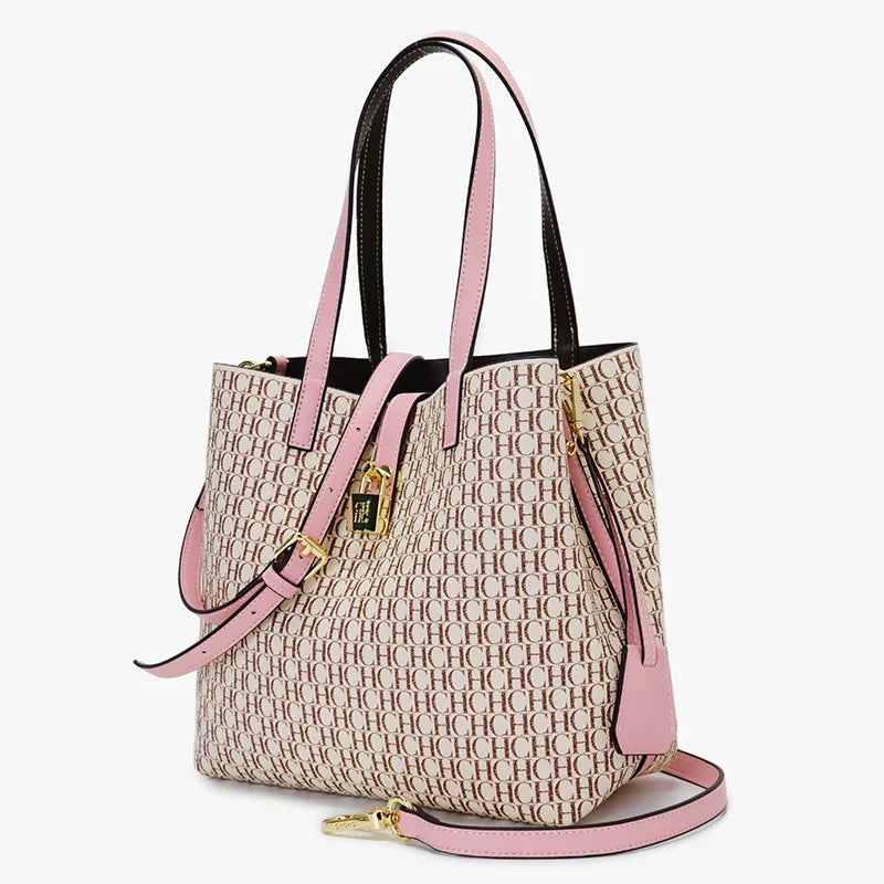 Women's Large Capacity Handbag Daily Commuting High-end Versatile PU Material Letter Printed Design Women's Crossbody Bag