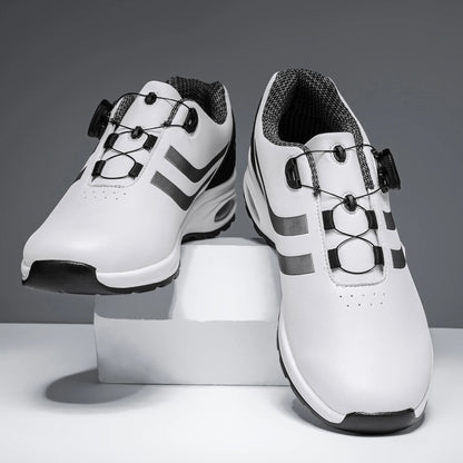 New Men's Fashion Casual sports shoes, Comfortable Hovershoe sole, Outdoor Leisure Walking cycling, Golf shoes, black and White