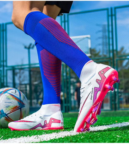 TF/FG Lightweight Ankle Football Boots Men's Football Shoes Outdoor Anti slip Grass Professional Training Tournament Sports Shoe