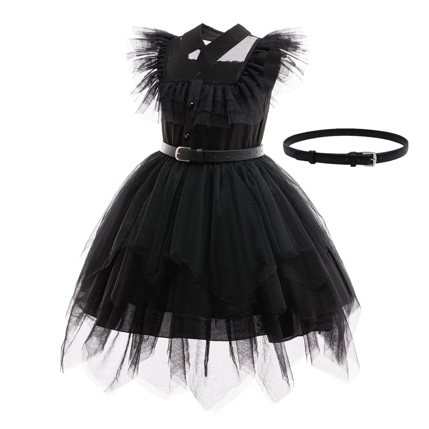 Weirdo Family Costume with Belt Halloween Role Play Gothic Cosplay Apparel The Day Begin with W Birthday Party Ball Gown Dresses