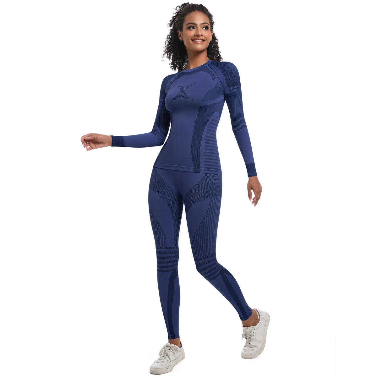 Women Skiwear Set Yoga Set Skiing Underwear Fitness Workout Thermal Gym Ski Snowboarding Running Yoga Exercise Suit Long Johns