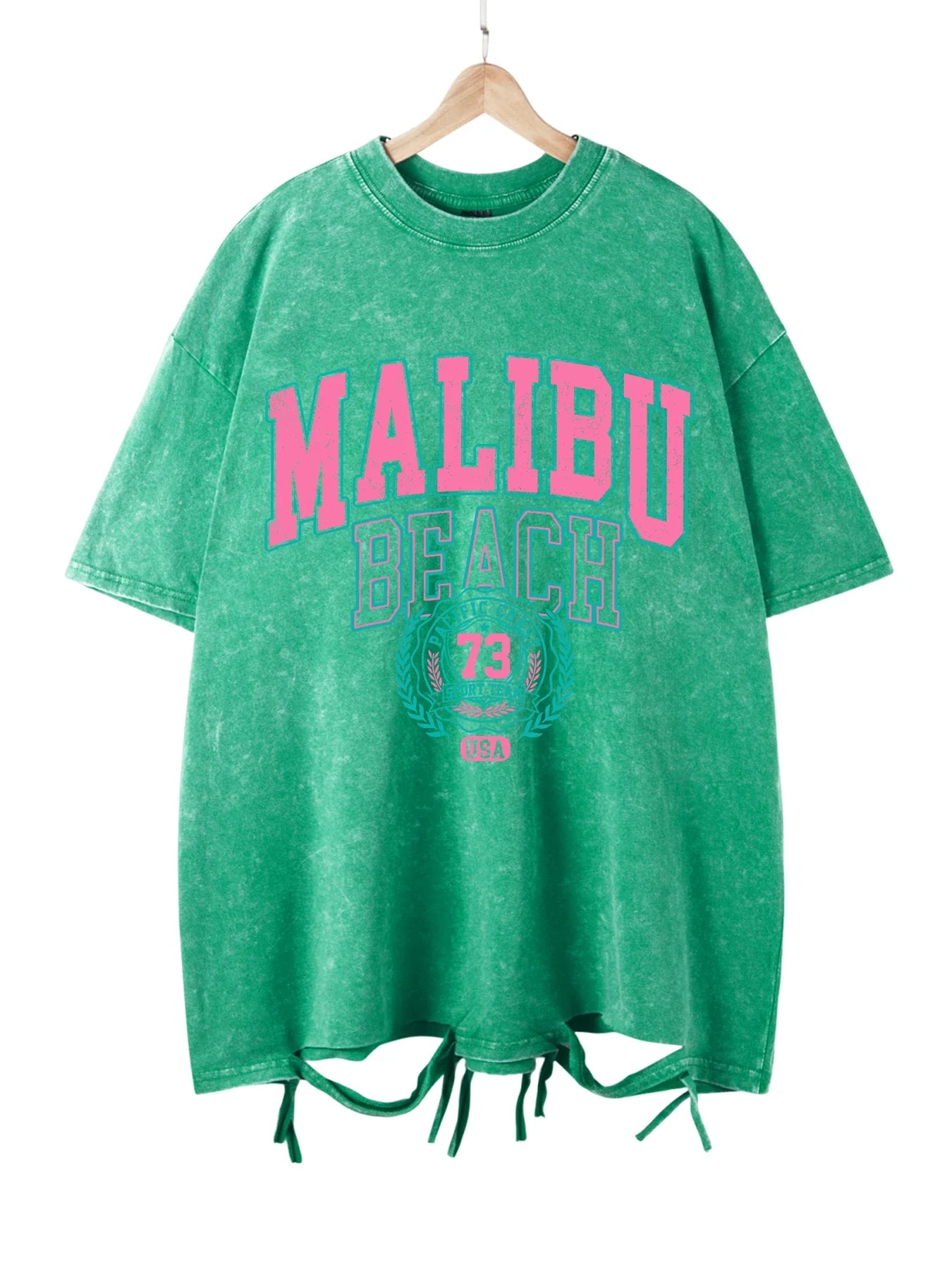 Beach Washed T-Shirt Women Letter Printing Cotton T Shirt Comfortable Crewneck Tops Casual Oversized Tees Female Clothes