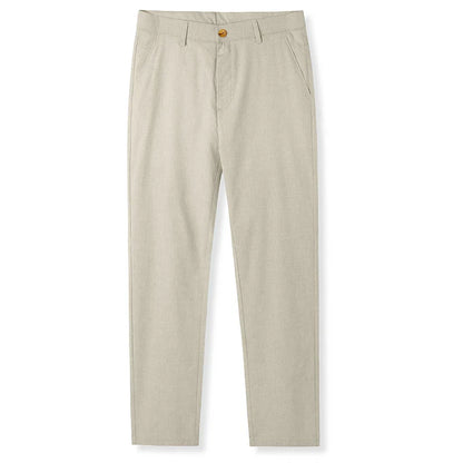 Men's Casual Trousers 2026 New Loose Fit Linen-Blend Straight Leg Pants Breathable Lightweight Comfort
