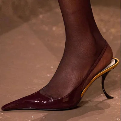 European American Women High Heeled Shoes Woman's Strange Heels Stiletto Summer Sandals Sexy Ladies Shallow Wedding Dance Pumps