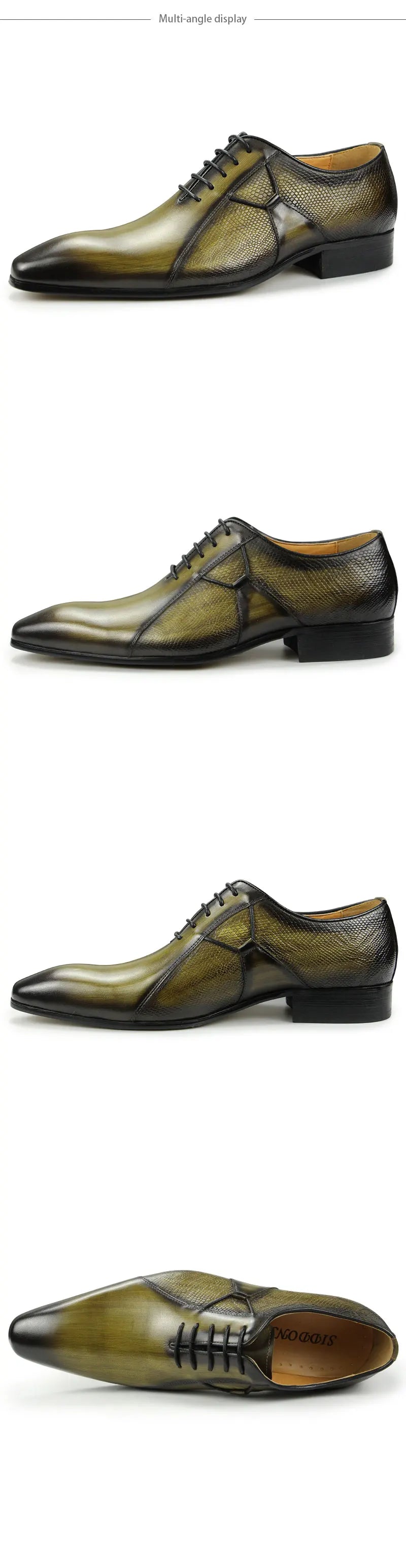 Men's Oxfords Leather Shoes for Male Office Formal Social Elegant Fashion Poited Toe Wedding Party High Quality Dress Offic Shoe