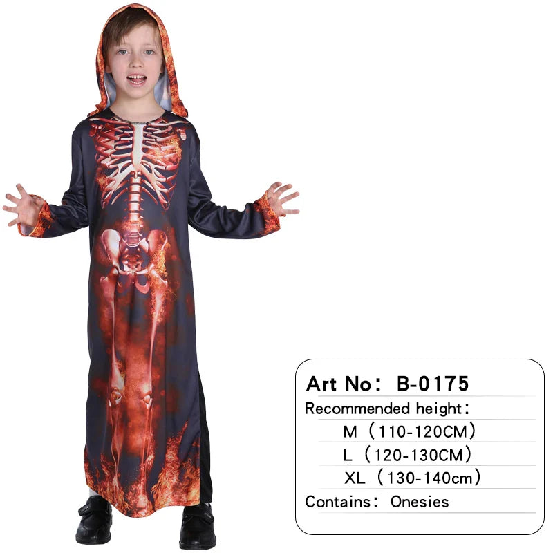 Halloween Vampire Cosplay Costume for Kids Carnival Party Dress Up Outfit Children Role Play Vampiran