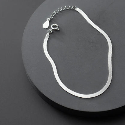 Classic 925 Sterling Silver Charm Braceket or Anklet for Women Adjustable Snake Bone Chain Fine Jewelry 2020 Design