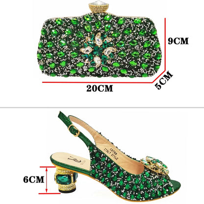 Ladies Italian Leather Shoe and Bag Set Blue Color Italian Shoe with Matching Bag Set 2022 Nigerian Shoes and Bag Set for Party